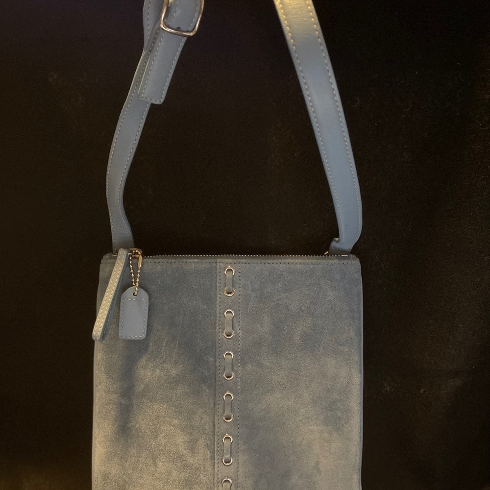 Coach Blue Suede Crossbody Bag